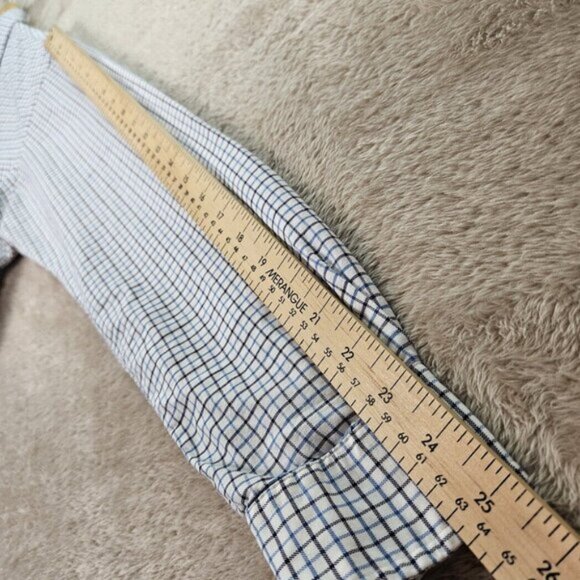 Ralph Lauren Dress Shirt Classic Fit Plaid Checkered Blue Pony Logo Mens Size L - Picture 7 of 10